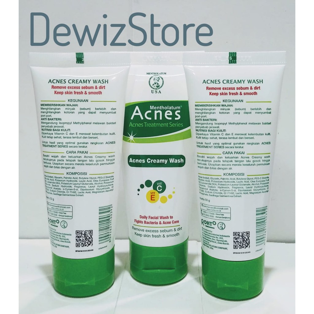 ACNES CREAMY WASH / PEMBERSIH MUKA ACNES - 50GR