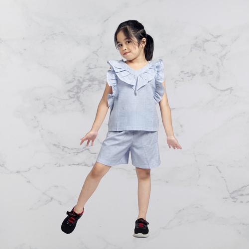 TokoMilkan - Setelan Anak Perempuan Lucu / Setelan Anak Motif Salur GANEETA SET Kids