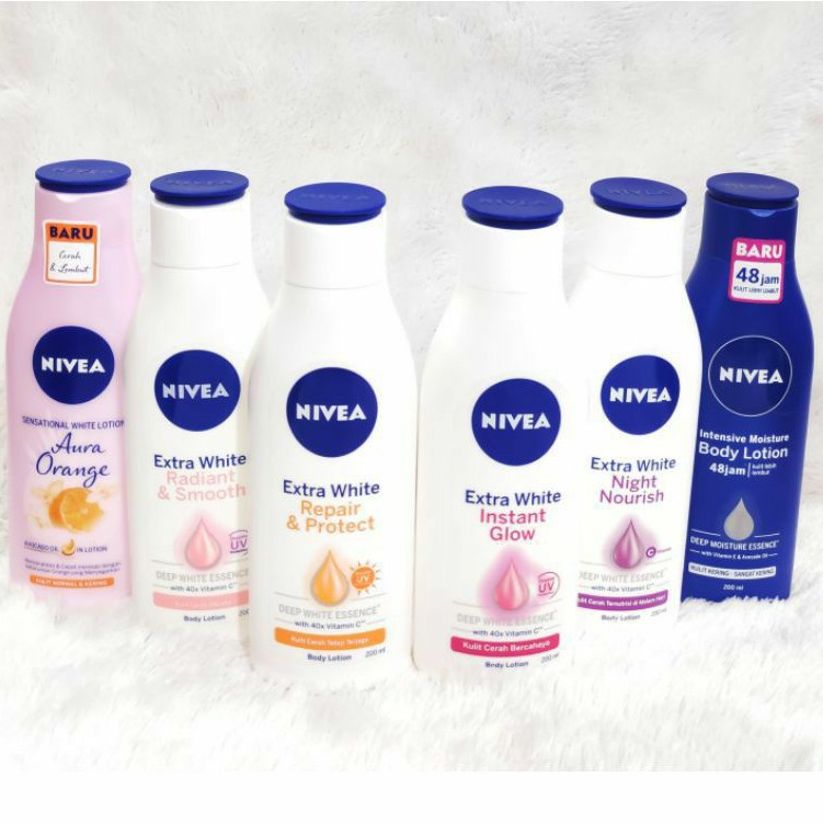 Nivea Body Lotion 200 ml - instant glow,radiant&amp;smooth,night nourish, sensational,intensive moisture