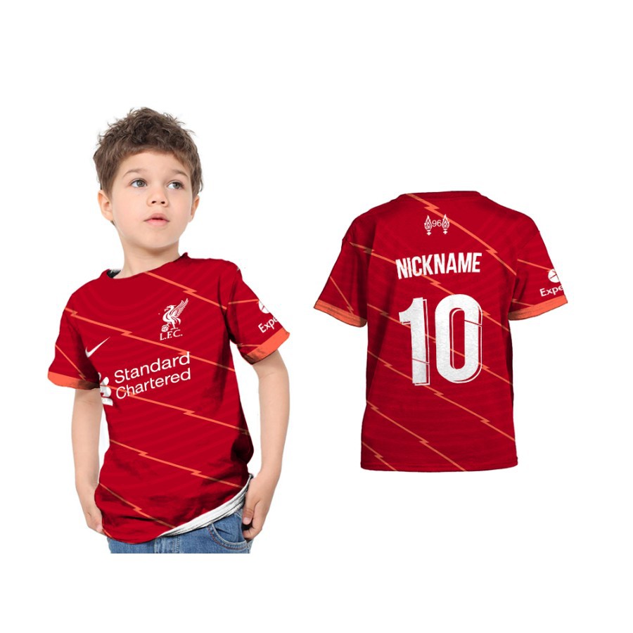 Kaos Jersey Anak New Liverpool Tshirt Bola Anak Fullprint Custom Nama Murah