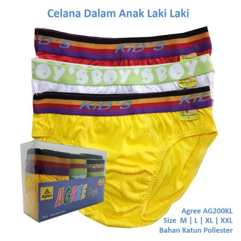 Agree AG200KL Celana Dalam Anak Laki-Laki 1 Box Isi 3 Pcs | Cd Anak Cowok