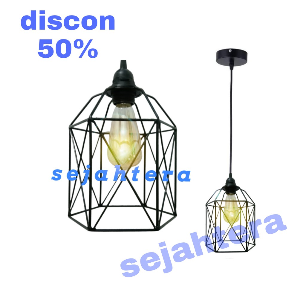 lampu gantung dekorasi minimalis set kabel/viting/dudukan keflafon(011)