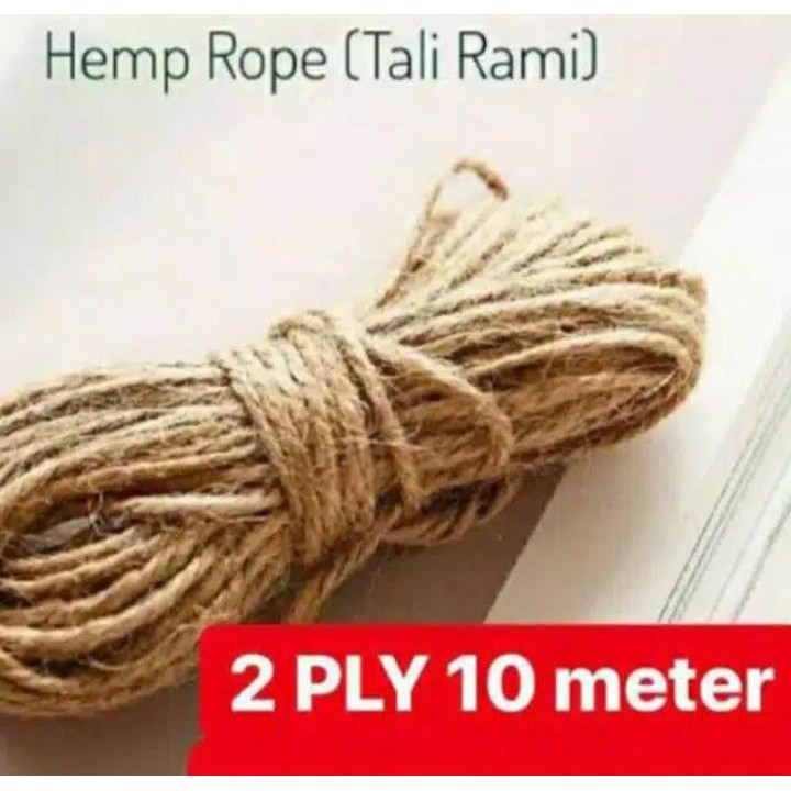 Pengikat Anggrek Tempel 10m Original Tali Goni (rami 2 lilitan)