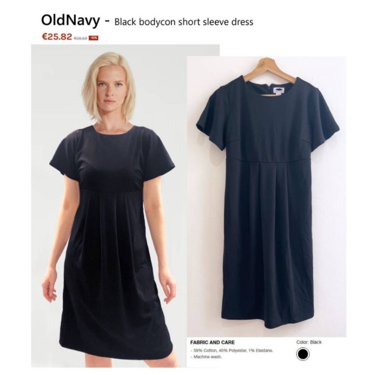 Old navy black bodycon short sleeve dress