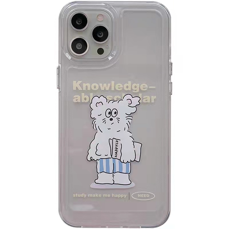 Case Bahan Akrilik Transparan Motif Beruang Putih Untuk iPhone 11 7Plus 8Plus Xr XS 13 12 Pro Max