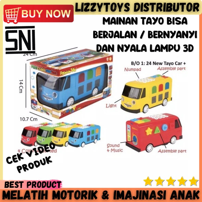 MAINAN Edukasi Anak Laki Laki 1 2 3 4 5 6 bulan tahun BUS TAYO EDUKASI BERNYANYI LAMPU MUSIK Murah