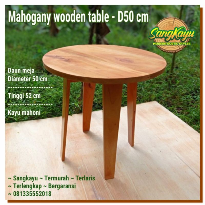 Meja sudut minimalis Coffee table 50cm mahoni mahogany wood side table