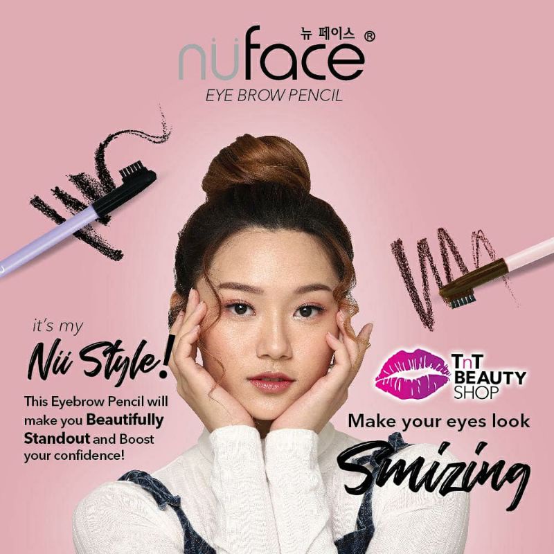 Pensil Alis NuFace Eyebrow Pencil, Black and Brown