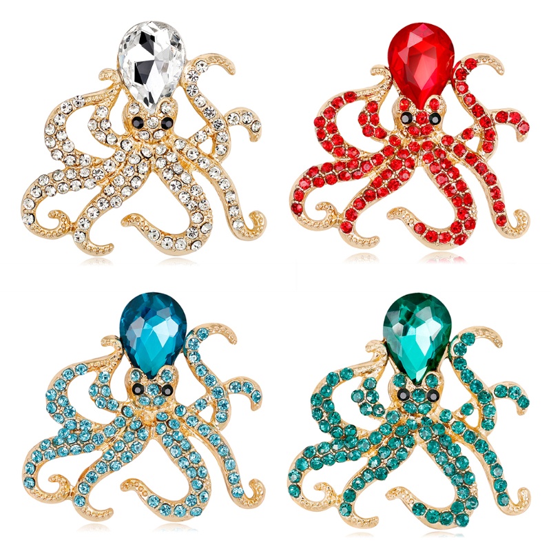 SIY  Octopus Brooch Pins Jewelry Women Men Luxury Fashion Gifts Antique Suit Corsage