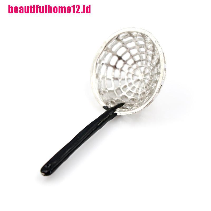 【beautifulhome12.id】Dollhouse Miniature 1:12 Kitchen Decor Toy Kitchen Metal Colander Length 5cm