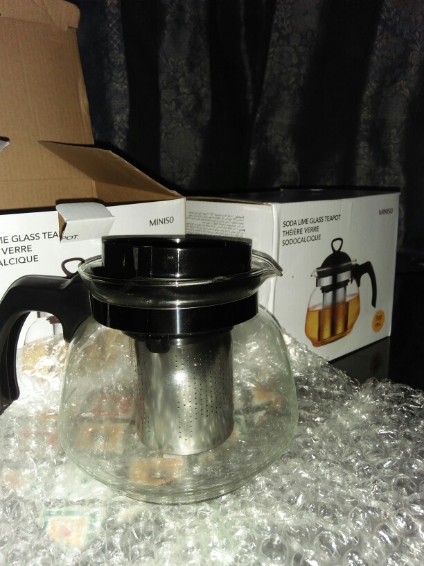 Miniso Teko Kaca 700ml Glass Teapot Infuser Ketel Teh Aman Tea Pot