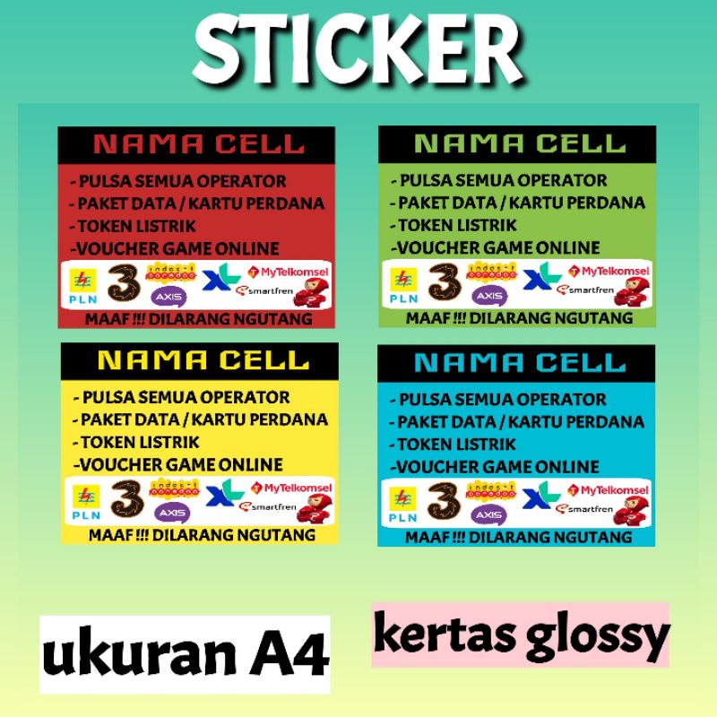 

STICKER KONTER PEJUALAN PULSA DAN PAKET DATA KD9J