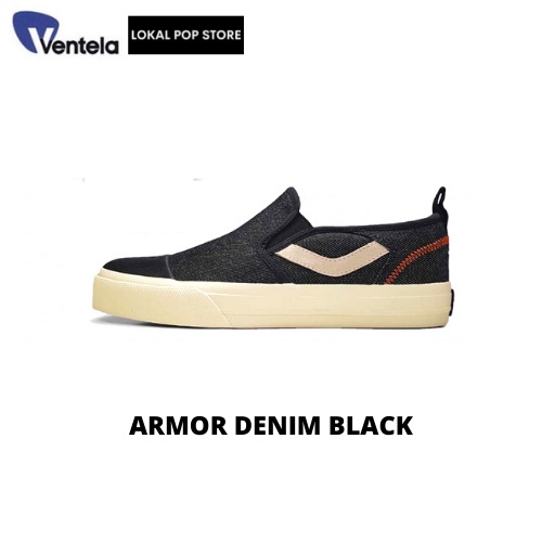 Sepatu Ventela Armor Denim Black  -  Ventela Slip on