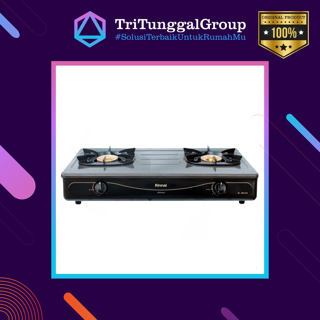 (BAYAR DI TEMPAT) KOMPOR GAS RINNAI RI-602AG / RI 602 AG / RI602AG [2 TUNGKU] (GARANSI RESMI)