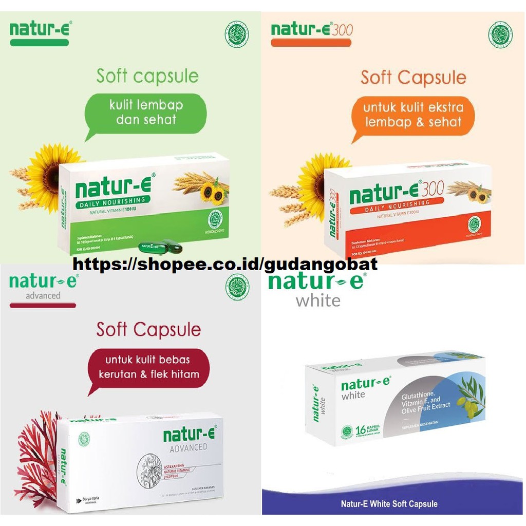 Natur E 100 Iu Natur E Daily Nourishing 300 Iu Natur E Advanced Natur E White Isi 16 S Isi 32 S Shopee Indonesia