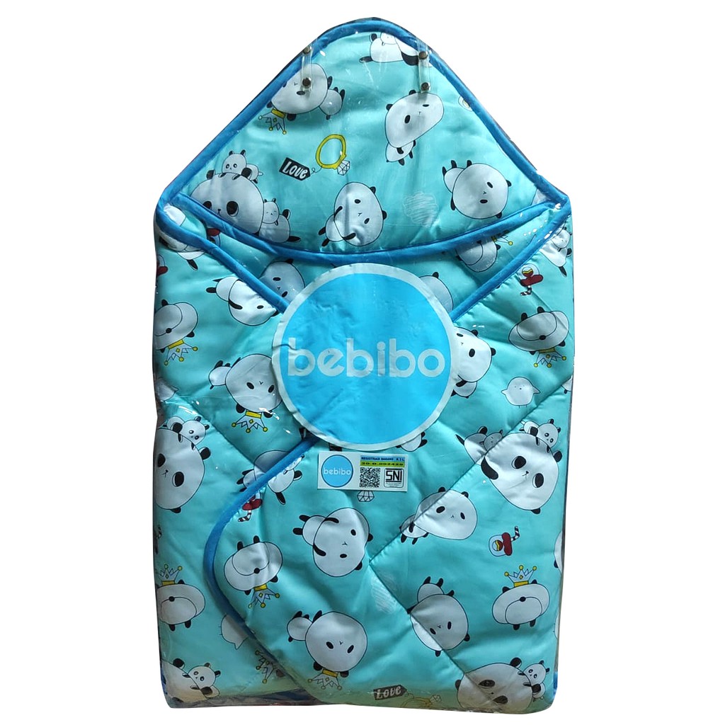 Bebibo Selimut Bayi Motif size 98x98cm Selimut Topi free Plastic Case