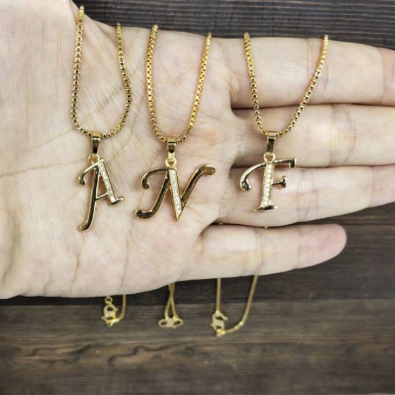 kalung&liontin huruf inisial gold xuping
