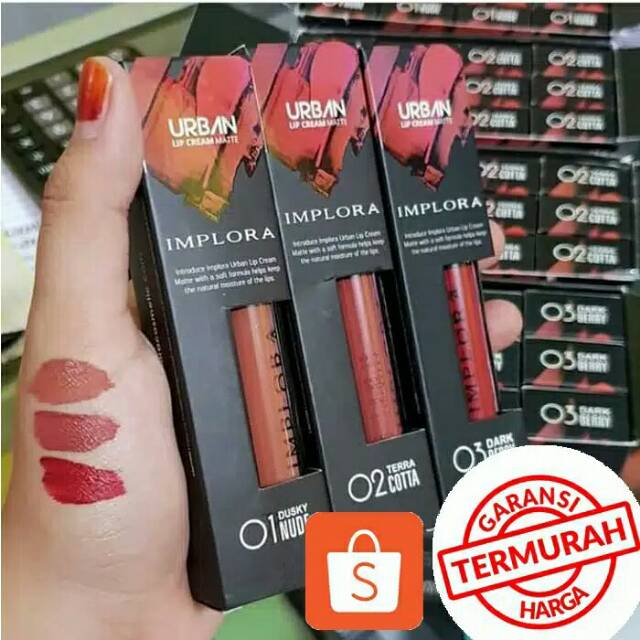 Lip cream Implora matte ready no.1,no.3 dan 4