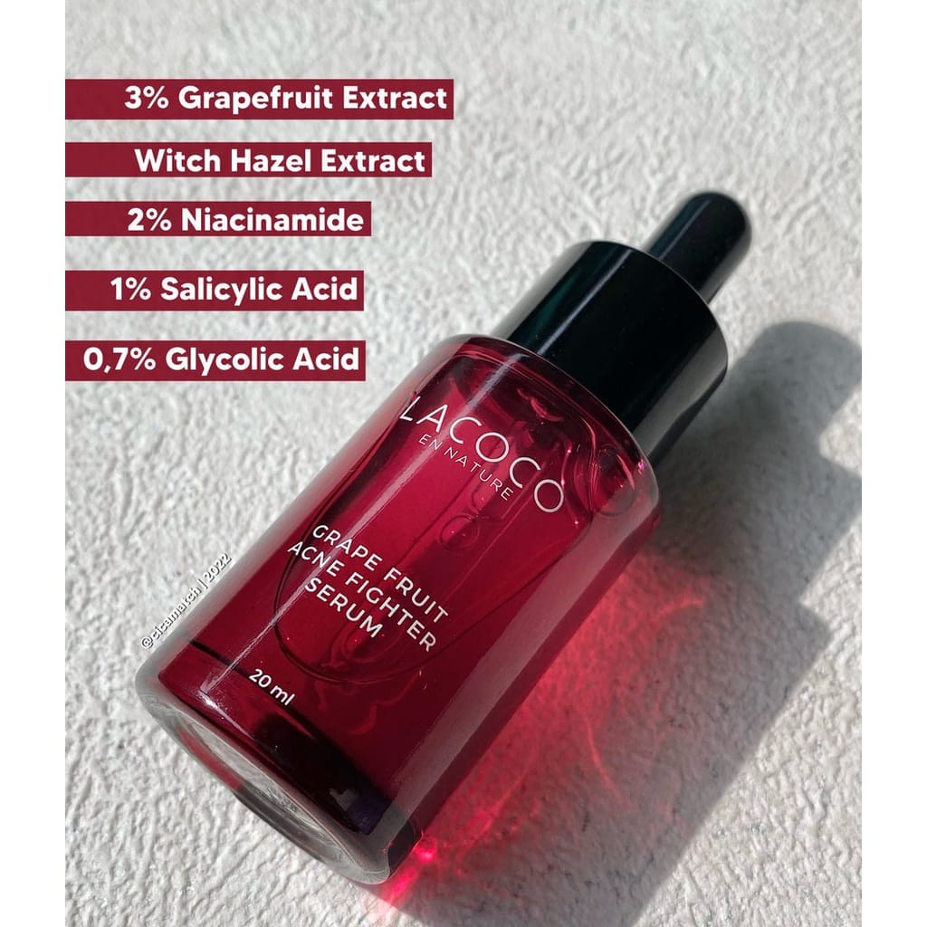 Lacoco Dark Spot Essence 12ml | Grape Fruit Acne Fighter Serum 20ml