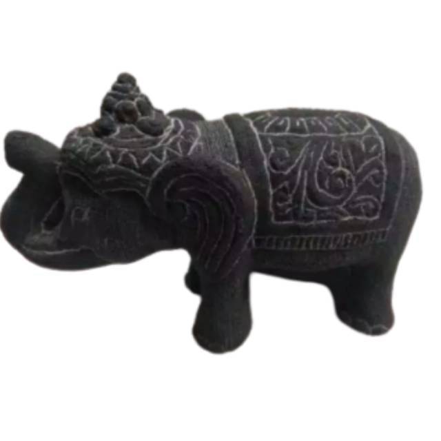 TERMURAH! MINIATUR PATUNG GAJAH 12x5x5 cm BAHAN BATU SOUVENIR DEKORASI PAJANGAN RUMAH UNIK CANTIK