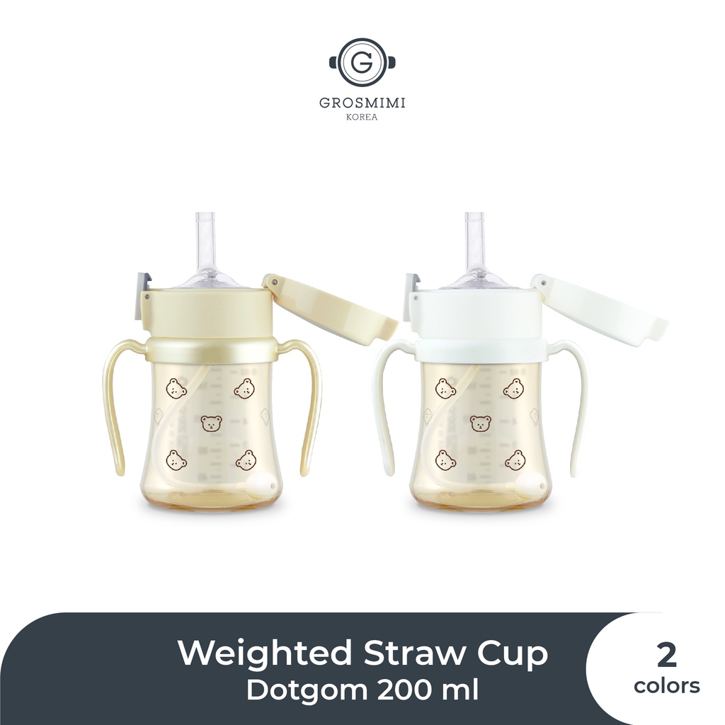Jual GROSMIMI PPSU DOTGOM Weighted Straw Cup (200ml)