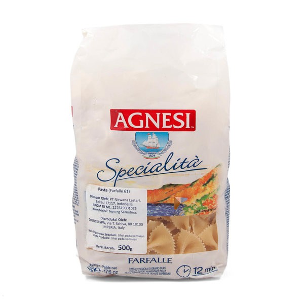 

AGNESI Pasta Farfalle 61 500gr