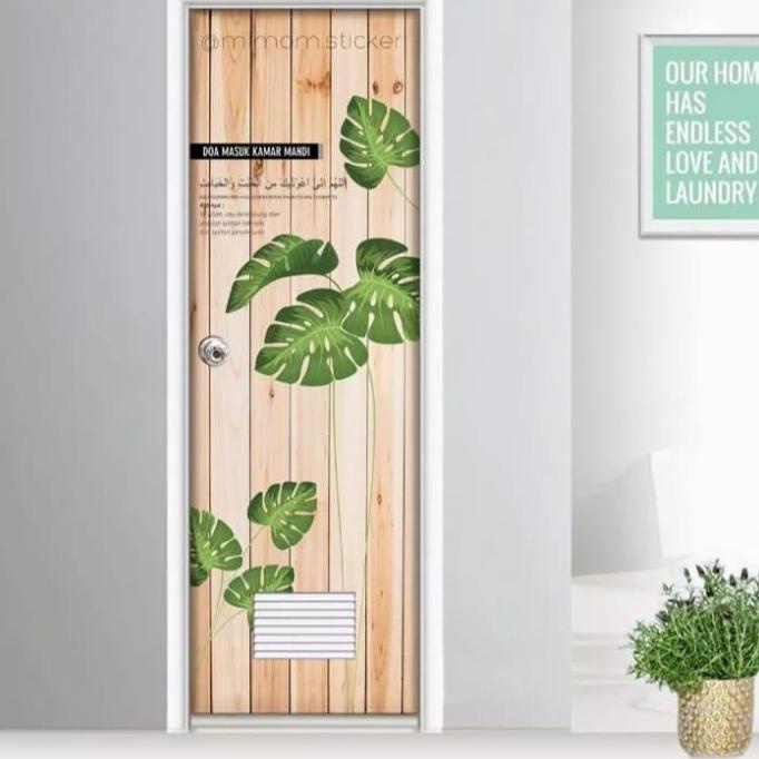 stiker pintu kamar mandi kayu
