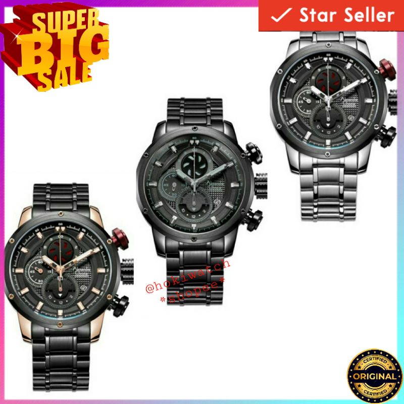 🪙 ✓BARU ORIGINAL JAM TANGAN PRIA ALEXANDRE CHRISTIE BOX SET RANTAI STAINLESS STEEL ARLOJI WATCH COWO