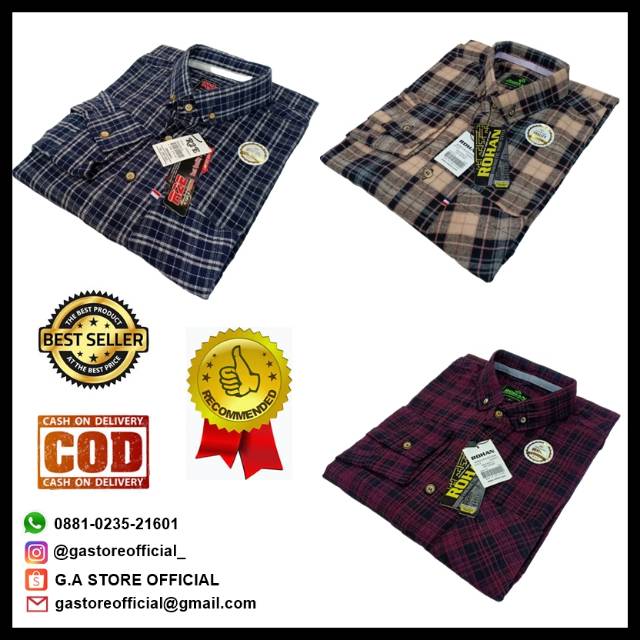 KEMEJA FLANEL PRIA LENGAN PANJANG MURAH / KEREN / PREMIUM / KOREA