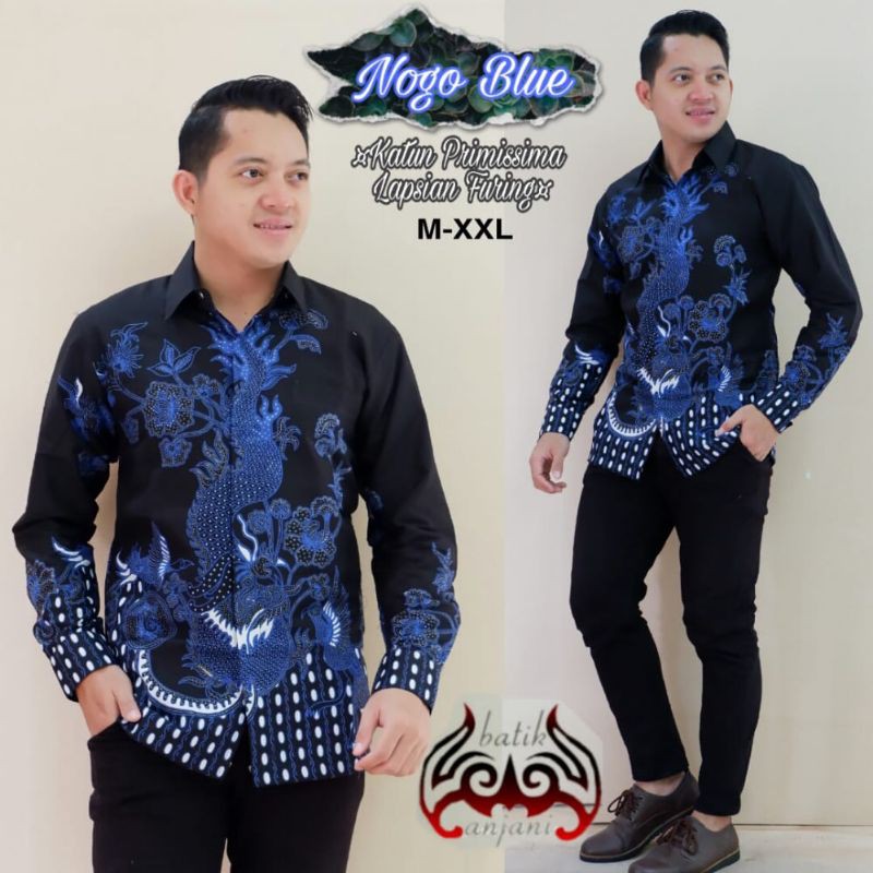 Naga blue baju batik fullfuring katun primissima