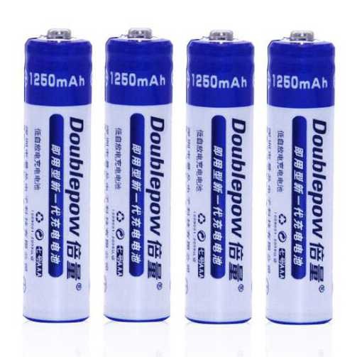 Bayar Ditempat DOUBLEPOW Batu Baterai Alkaline Recharge AAA 1250mAh 4PCS Battery Case