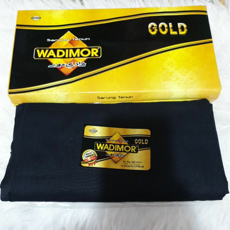 Sarung Tenun Wadimor Gold warna Hitam polos sukorintex sarung wadimor hitam wadimor gold