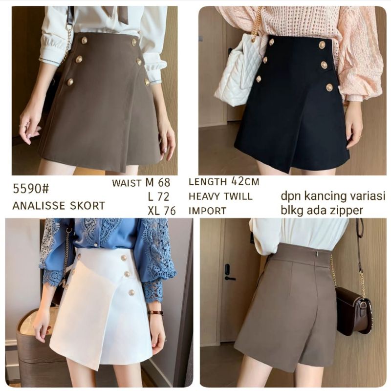 MDLV ~ 5590# Analisse Skirt Rok Celana Pendek Korea Look Fashion import