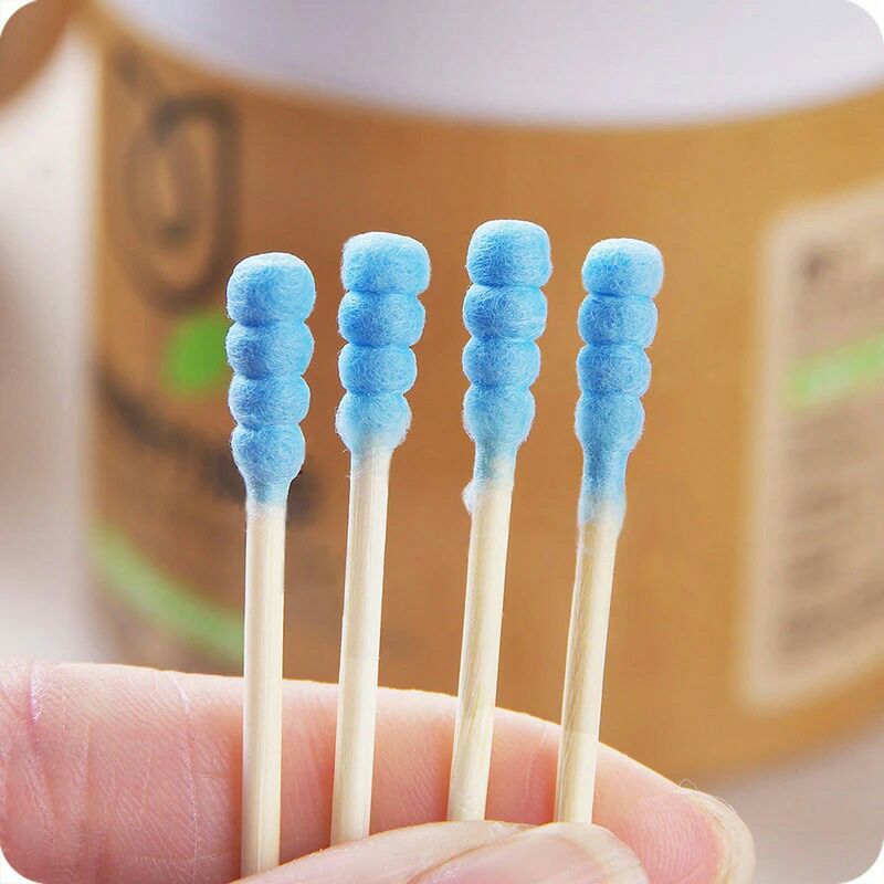 MacRoupta Cotton Buds Bambu Pembersih Telinga Korek Kuping 200 Pcs - 0029 - Green