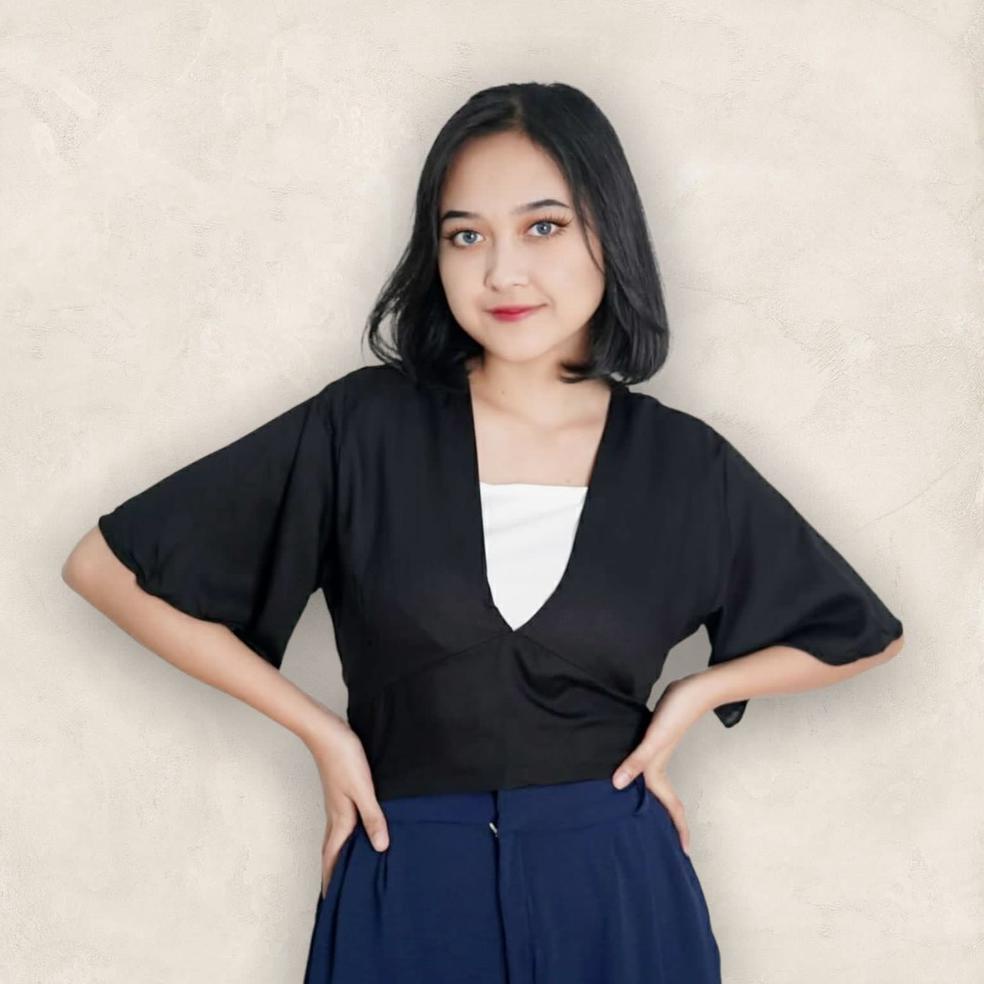SNN.19Au22ј • PEVITA RAYON DIAMOND CROP BLOUSE