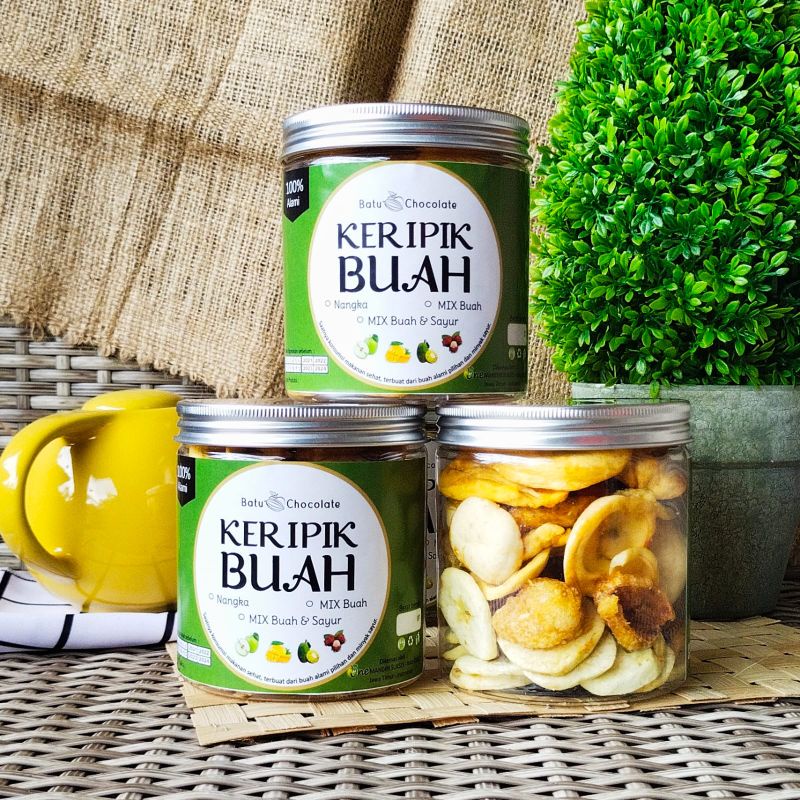 One Mandiri Sukses - Keripik Buah Apel Nangka - Keripik Sayur - Kemasan Toples - Keripik Buah dan Sayur Mix - Oleh Oleh Khas Malang