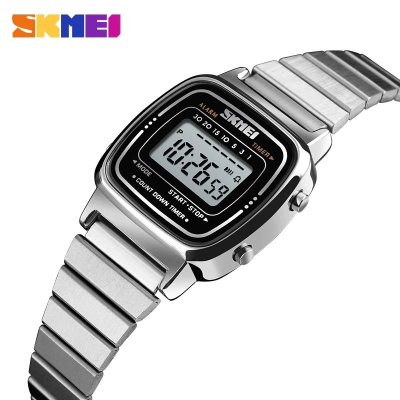 SKMEI 1252 Jam Tangan Wanita Digital Stainless Steel WK-SBY