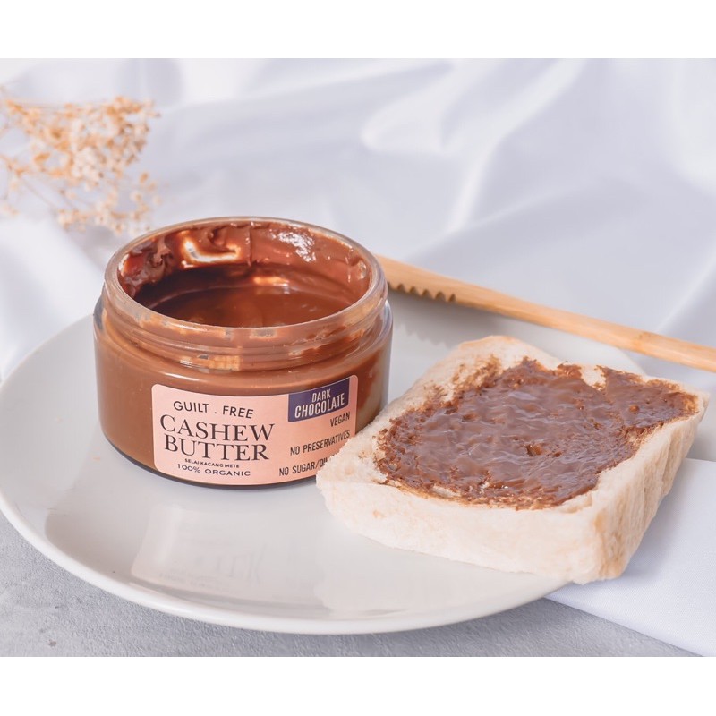 

NATURAL DARK CHOCOLATE CASHEW BUTTER|Selai kacang mete organik selai keto sehat