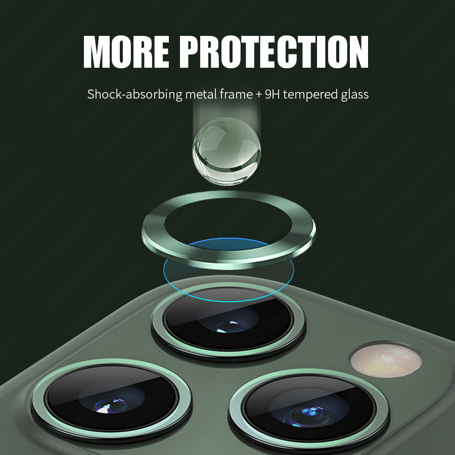 Camera Lens Protector For iPhone 11 pro max Metal Ring Full Cover Glass For iPhone11 11promax Protective Cap 11pro