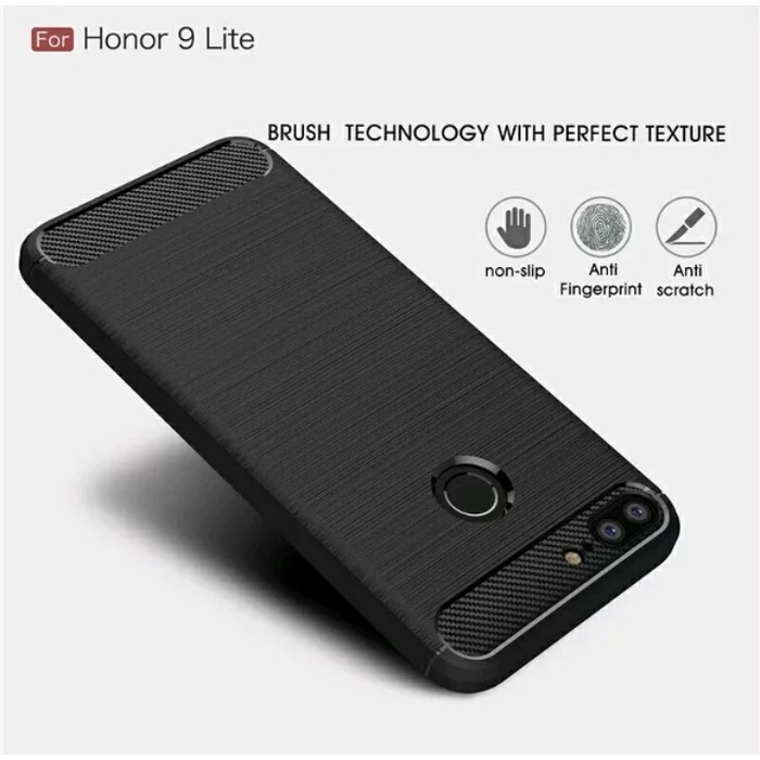 Case Huawei Honor 9 Lite Carbon Casing Huawei Honor 9 Lite Softcase - Hitam