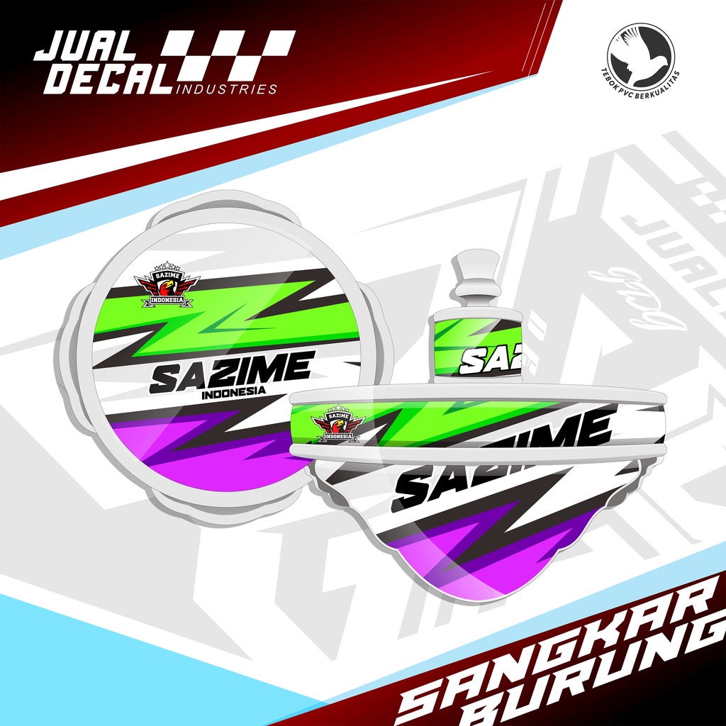 Stiker Sangkar Burung Lovebird SAZIME Decal Tebok Love Bird SASIME Kandang Bulat Bisa Custom Desain