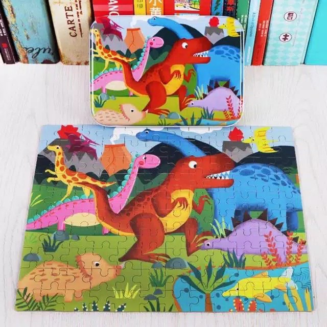 Mainan Edukasi Jigsaw Puzzle Tin Box 120pcs