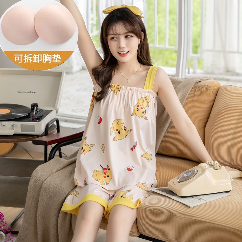 BAJU TIDUR SET PIYAMA PREMIUM IMPORT TERMASUK BUSA BRA DAPAT DILEPAS