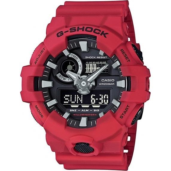 JAM TANGAN PRIA CASIO G-SHOCK GA-700-4A ORIGINAL - GSHOCK GA700 MERAH Termurah