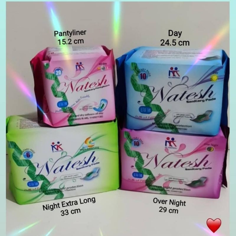 Natesh pembalut (Promo Hemat 3 pack) Natesh Pantyliner / Natesh Day / Natesh Night / Natesh Night Extra Long / Natesh Pembalut Night / Natesh pembalut Day / Pantyliner Natesh / Pantyliner