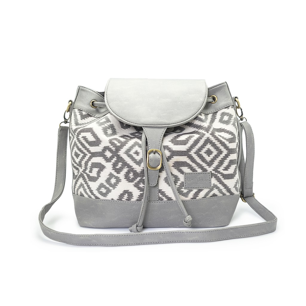 Tas Ransel Wanita Najla The Warna Handmade - Warna Grey-Brown-Maroon