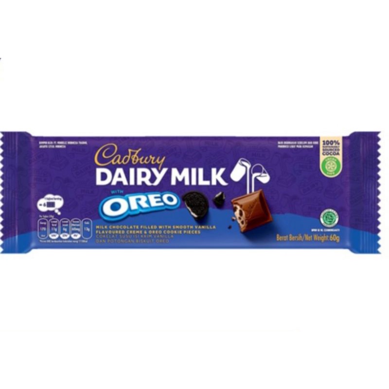 

cadbury dairy Milk oreo 40gr & 60gr /cadbury oreo(minimal beli 2pc)