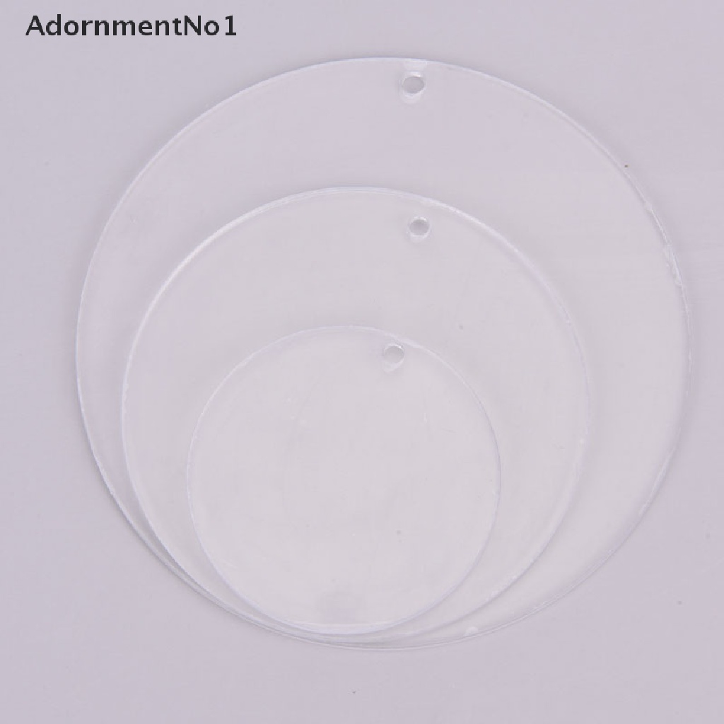 [AdornmentNo1] 10PCS Acrylic Clear Circle Discs Keychain Blanks Tassels Keyrings DIY Pendants [new]