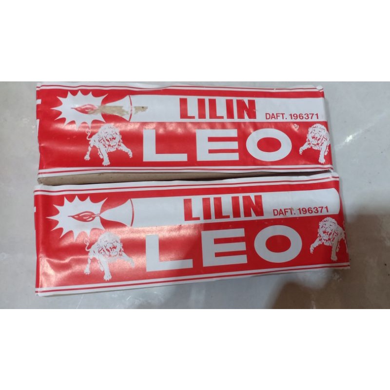 LILIN PUTIH POLOS CAP LEO ISI 8 BATANG