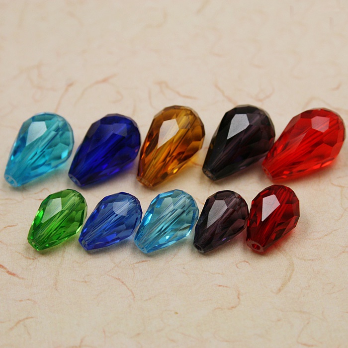 8x11 MM/10 X 15 MM 10 pcs Bagus Manik-manik Air Drop Kaca Kristal Manik-manik Warna-warni Untuk DIY Kalung Gelang Membuat Perhiasan